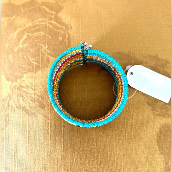 Southwestern Inspired Seed Bead Turquoise Multicolored Cuff Bracelet- Brand New - Picture 8 of 11